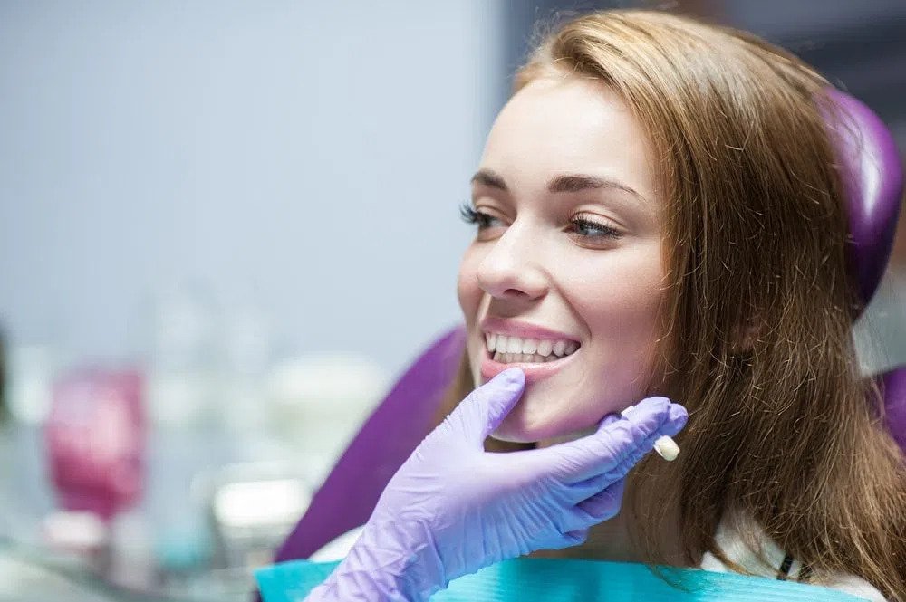 Young girl having dental checkup